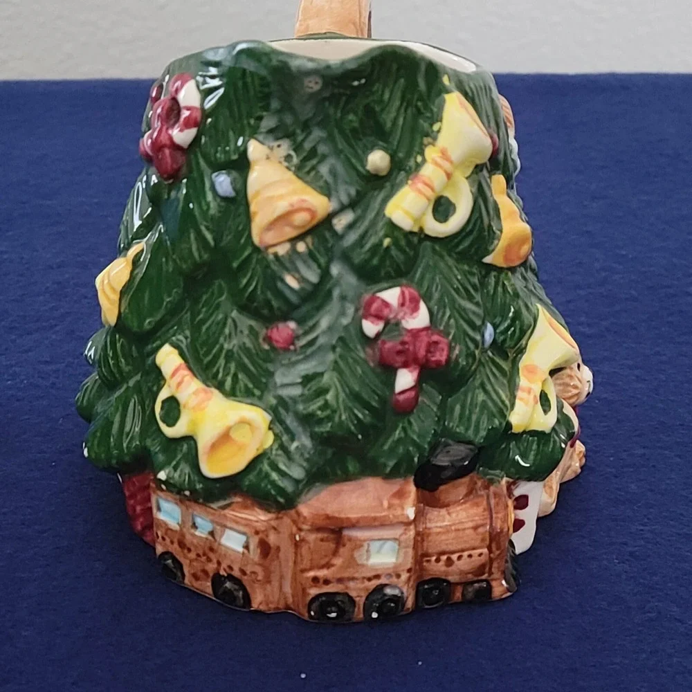 Home Trends Earthenware Christmas Tree Sugar Creamer NO SPOON Box 1995 Vintage